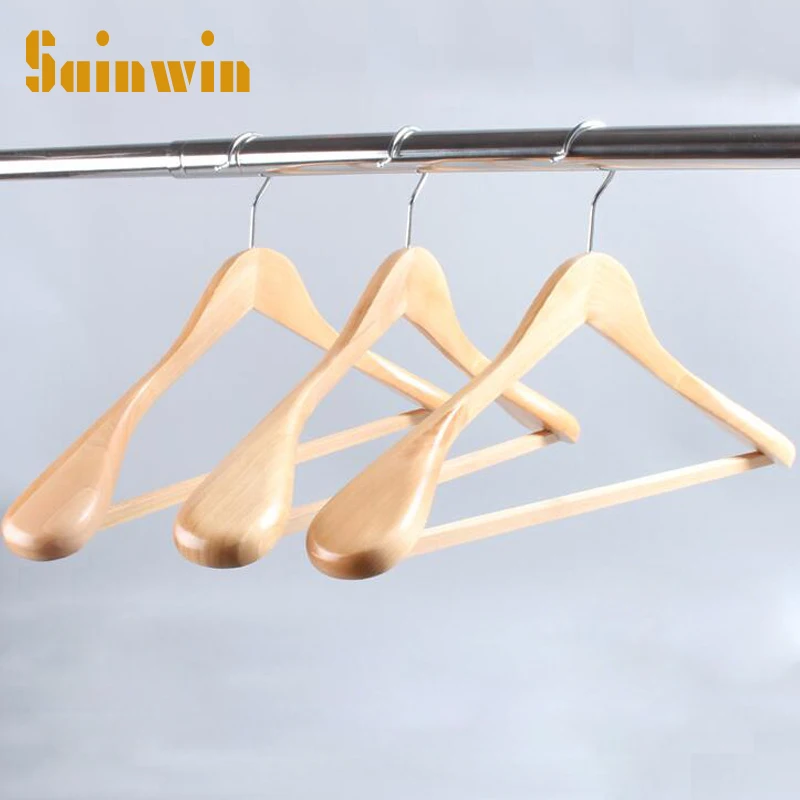 

Sainwin 2pcs/lot 45cm Men Coat Hanger Wooden Hangers For Clothes Adult Wood High-grade Suit Hanger