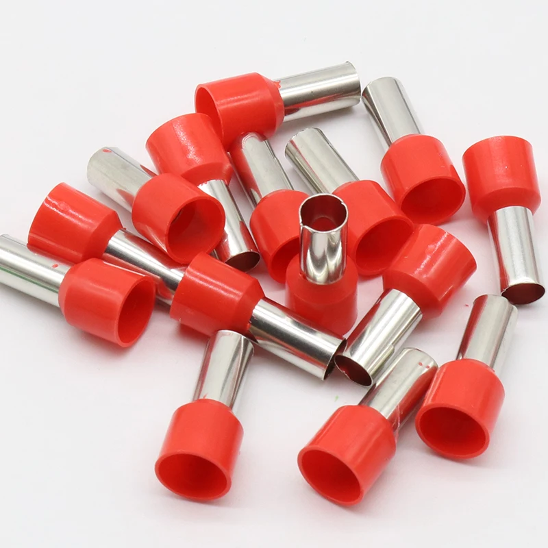 E16-12 Tube insulating Insulated terminals 16MM2 Cable Wire Connector Insulating Crimp Terminal 100PCS/Pack Connector E-