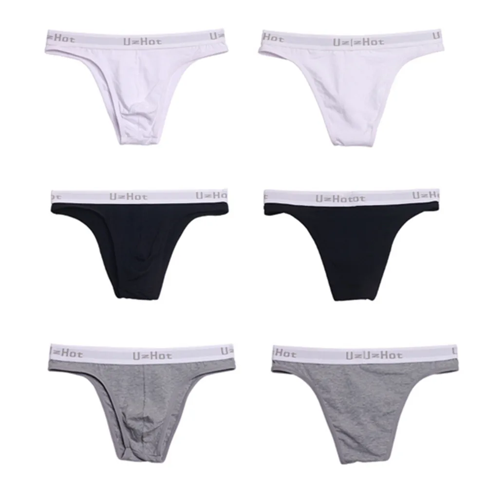 Sexy Men Underwear Brief Shorts Cotton Panties Intimate Breathable U Convex Pouch Low Waist Underpants Cuecas Calzoncillos M-XXL