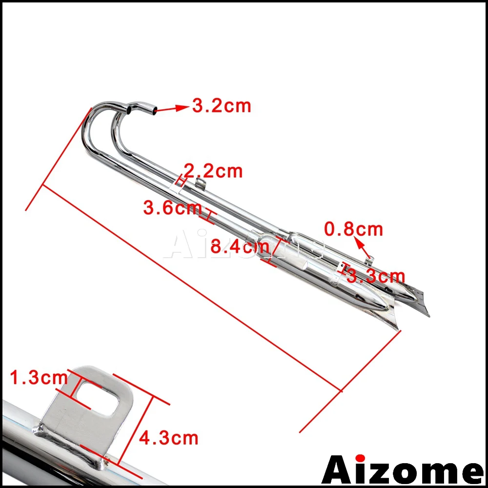 Chrome 32HP Exhaust Mufflers Exhaust System Kit For BMW K750 M1 M72 R71 R12 Dnepr MT12 Fish Tail Exhaust Pipes