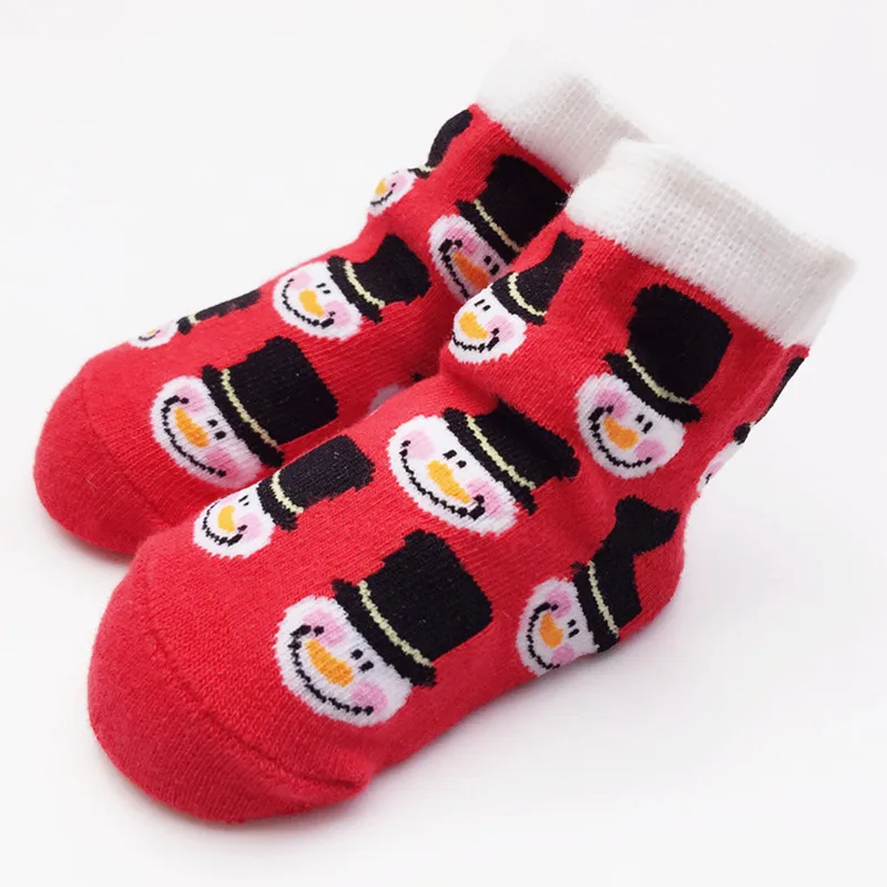 Baby Socks Cotton Cute Animal Socks Baby Christmas Socks Deer Bebe Boys Girls Santa Newborn Patterned Footwear Red Brand (0-12M)