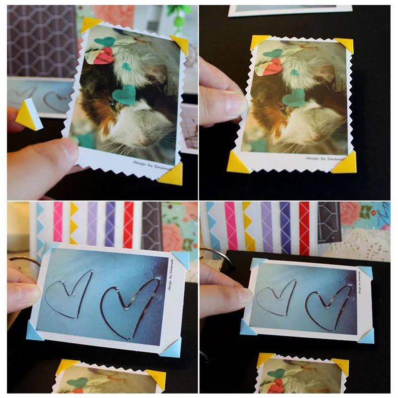 250pcs/box Home Decor Frame Picture Decor Self Adhesive Photo Albums Photo Corner Direct Pumping DIY Paper Stickers Stationery