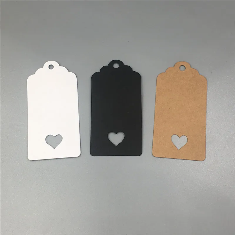 300Pcs/Lot 8x4cm Multiple Colors Patterns Shapes Kraft Paper Card Tag For Valentine`s Day Wedding Birthday Cake Price Label Tag