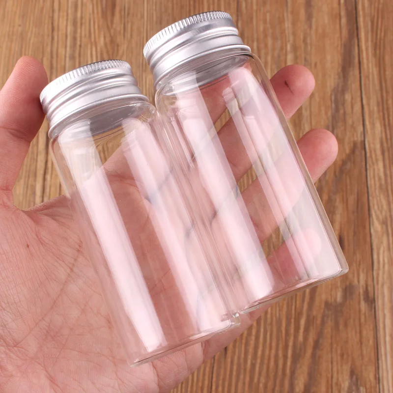 15pcs Dia 37mm 20ml/50ml/70ml/90ml/125ml/150ml Transparent Glass Spice Bottles Candy Jar Terrarium with Screw Aluminum Lid Craft