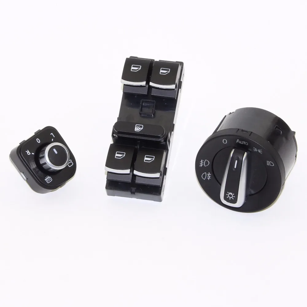 OEM Chrome Headlight Switches Side Mirror Push Button Master Window Switch For VW Golf Jetta MK5 Passat B6 Tiguan 5ND 941 431B