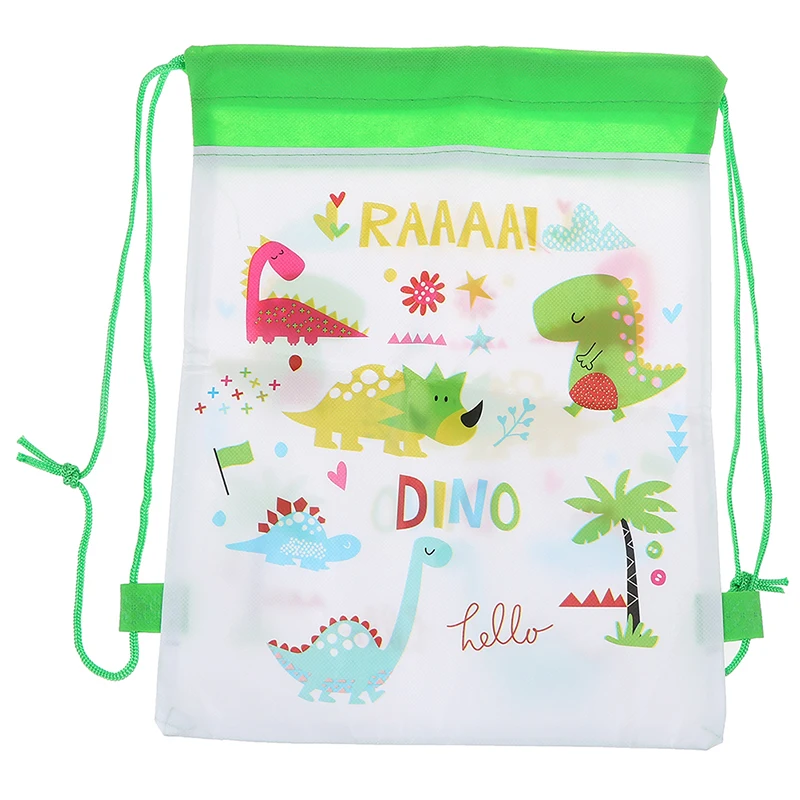 5PCS Cartoon Dinosaur Drawstring Bags Backpack Children Organizer Pouch Baby Clothes Clothings Laundry Bag