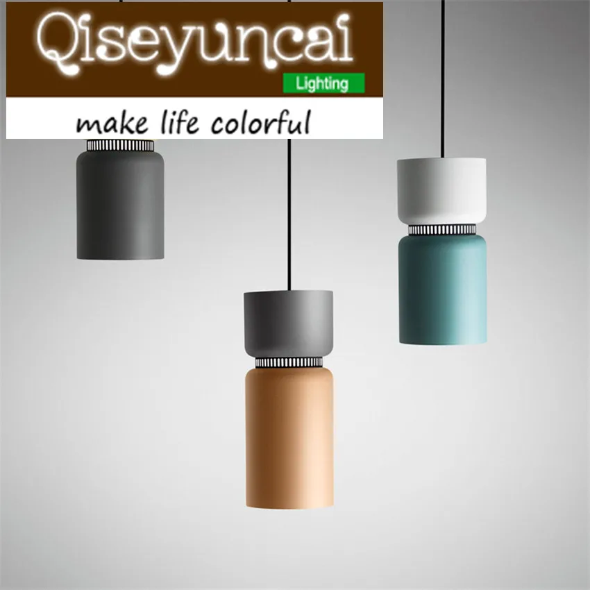 

Qiseyuncai Nordic simple color art aluminum small chandelier creative restaurant leisure modern lamps