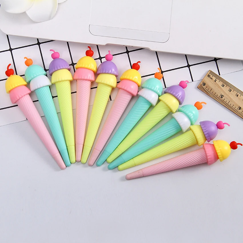 Hot Sell! New Sweet Ice Cream design Gel Pen with pendant 0.28mm Black Fashion Style pen Promotion Wholesale