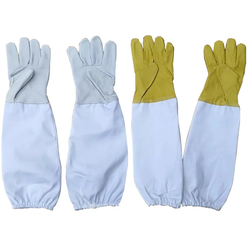 

Anti Bee Gloves Beekeeping Protective Goatskin Gloves Long Sleeves Ventilated Professional Apiculture Beekeeper Clothing