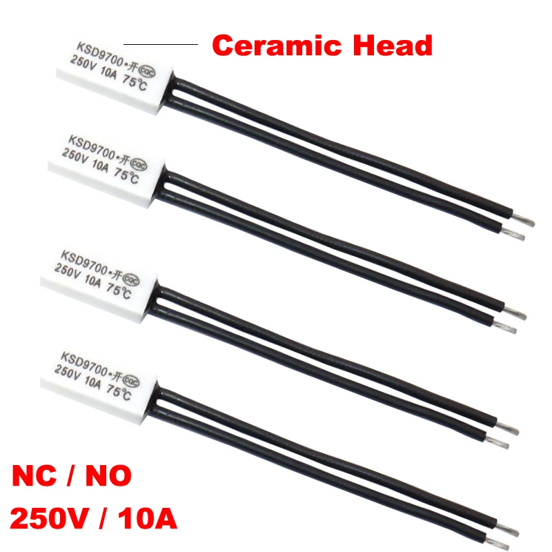 

Термостат KSD9700, 130 градусов Цельсия, 135 в, 10 А, нормально открытый, закрытый, керамический, термозащитный, термостат, переключатель контроля температуры