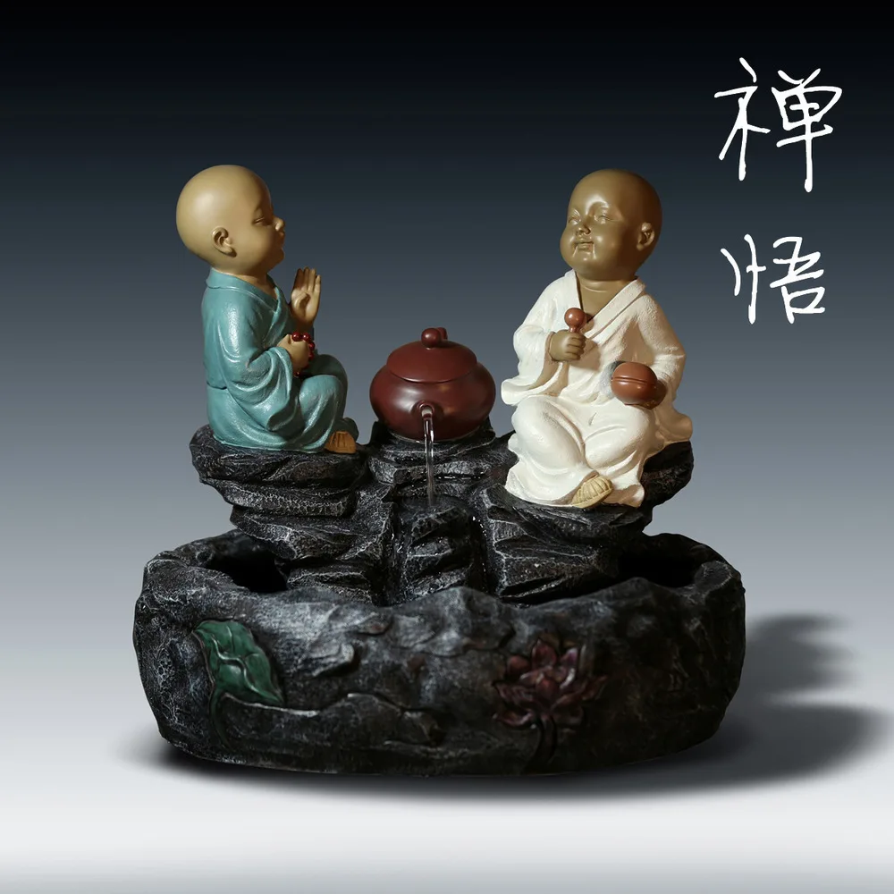 Generation of fat resin painted home feng shui transporter young novices Water fountains Decoration