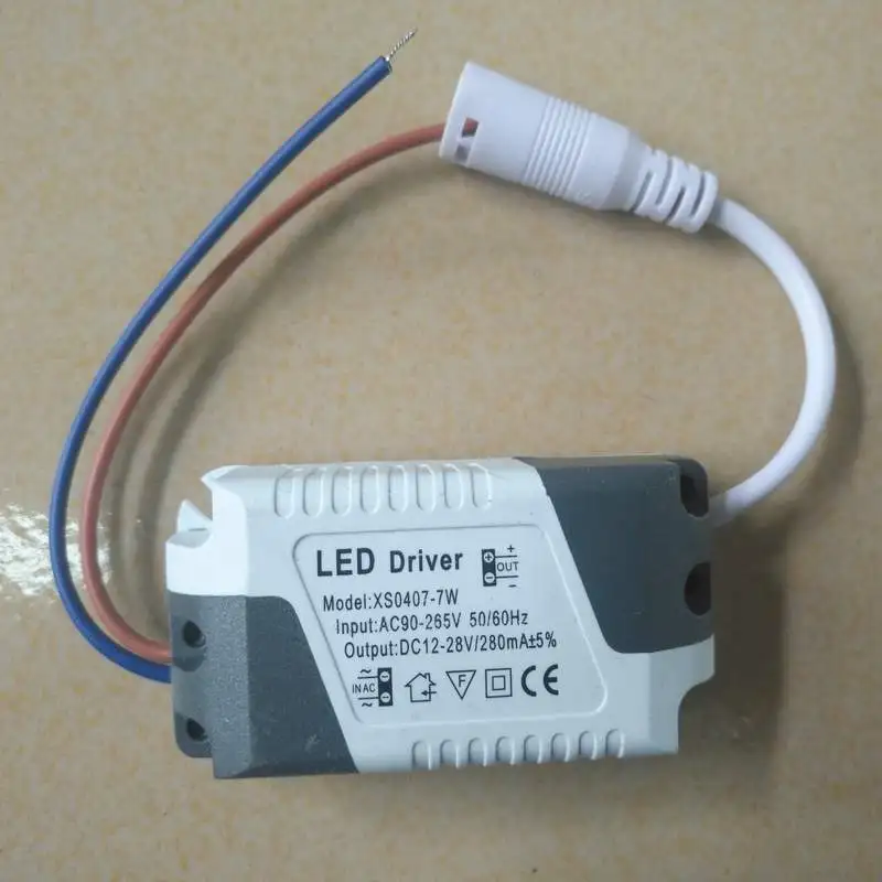 LED Driver DC plug 3W 5W 7W 12W 18-24W 300mA Adapter Power Supply Light Transformer Switch for LED Down light Panel Lighting