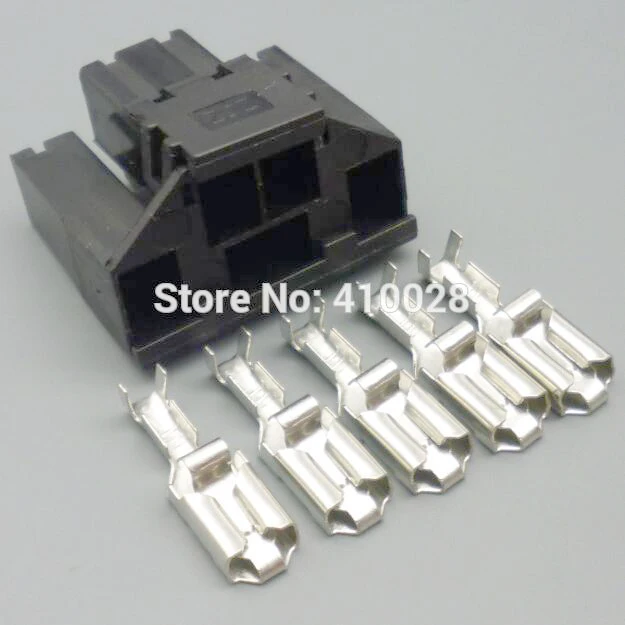 5/30/100sets 5pin 5p 6.3mm  auto wire cable adapter connector 443 972 995 443972995