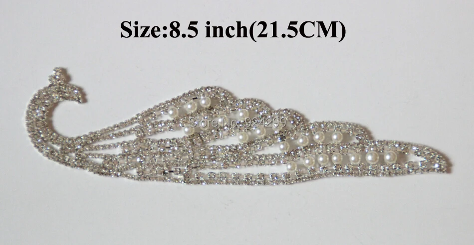 Free Shipping High Quality 5pcs/lot 8.5'' Crystal Rhinestone Applique for Wedding Gown Bridal Sash  Evening Wear LSAP006