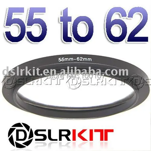 Schwarz Aluminium 55mm-62mm 55-62mm Step Up Filter Ring Stepping Adapter