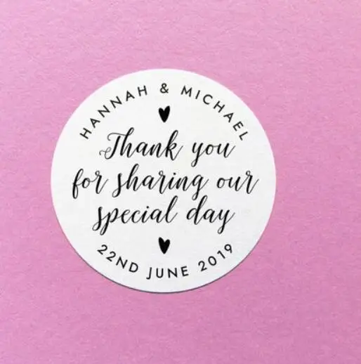 personalize Thank you Wedding gift Stickers Seals food jelly labels birthday baby shower popcorn favors gift stickers