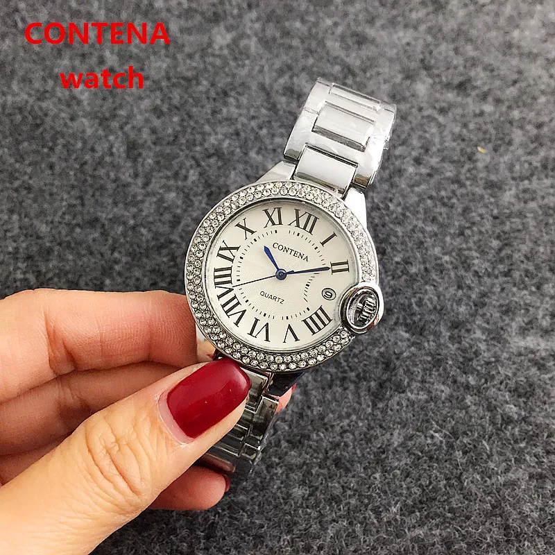 New Gold Ladies Fashion Watch Point Drill Ring Exquisite Simple Alloy Quartz Stainless Steel Women's Watch Saati Relogio