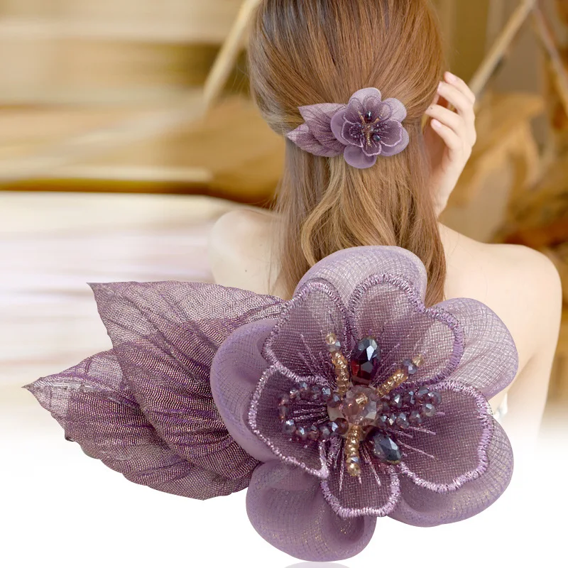 20PCS/lot Embroidery Mesh Five Petals Flower Applique 5.5/4cm Translucent Single layer for Garment Embellishment,DIY project
