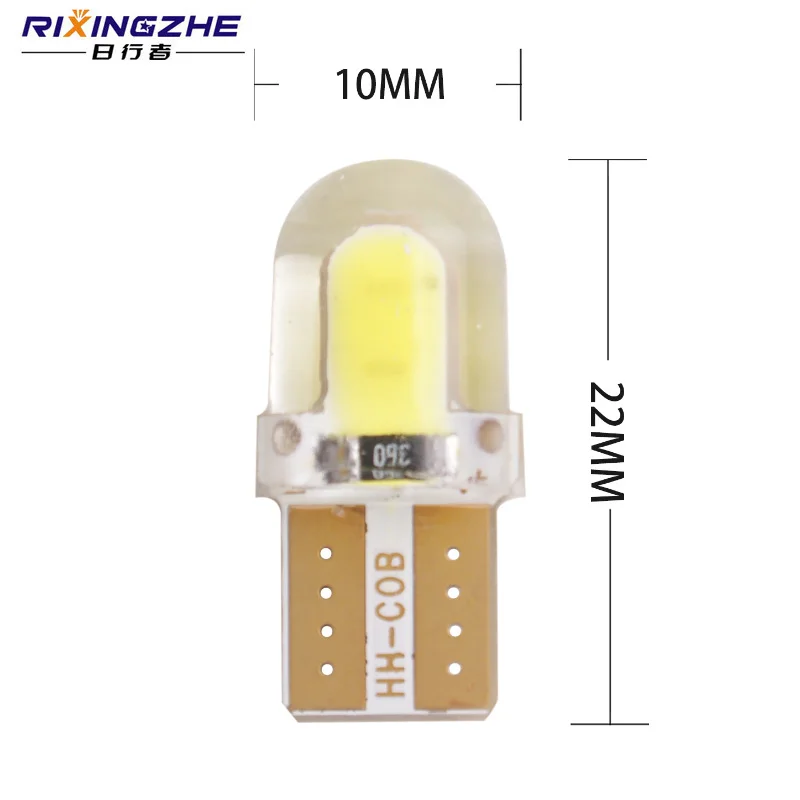 RXZ 10pcs Cob t10 led W5W LED No Error silicone LED T10 For Car Parking Lights Clearance Bulbs Interior Dome plate Lights 12V