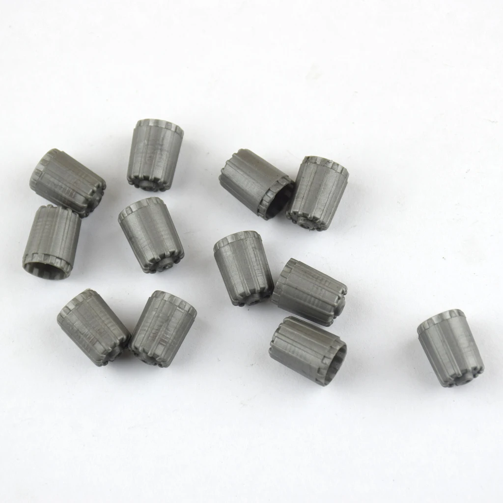 12pcs Nylon TPMS Tire Valve Stem Caps Cover Kit Gray For Car Truck Motorcycle Good Sealing 8.8mm Diameter