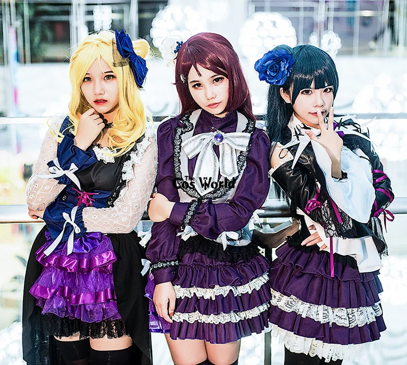 

Love Live Sunshine Aqours Guilty Kiss Strawberry Trapper Sakurauchi Riko Ohara Mari Tsushima Yoshiko Anime Cosplay Costumes