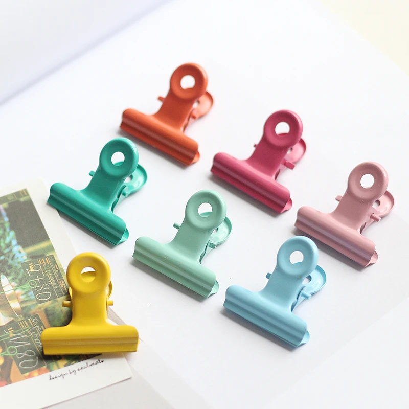 10pcs/set 30mm Candy Color Pink Mint Green Metal Clamp Chancery Paper Documents Organizer Binder Clip Paper Organizer Clips Set