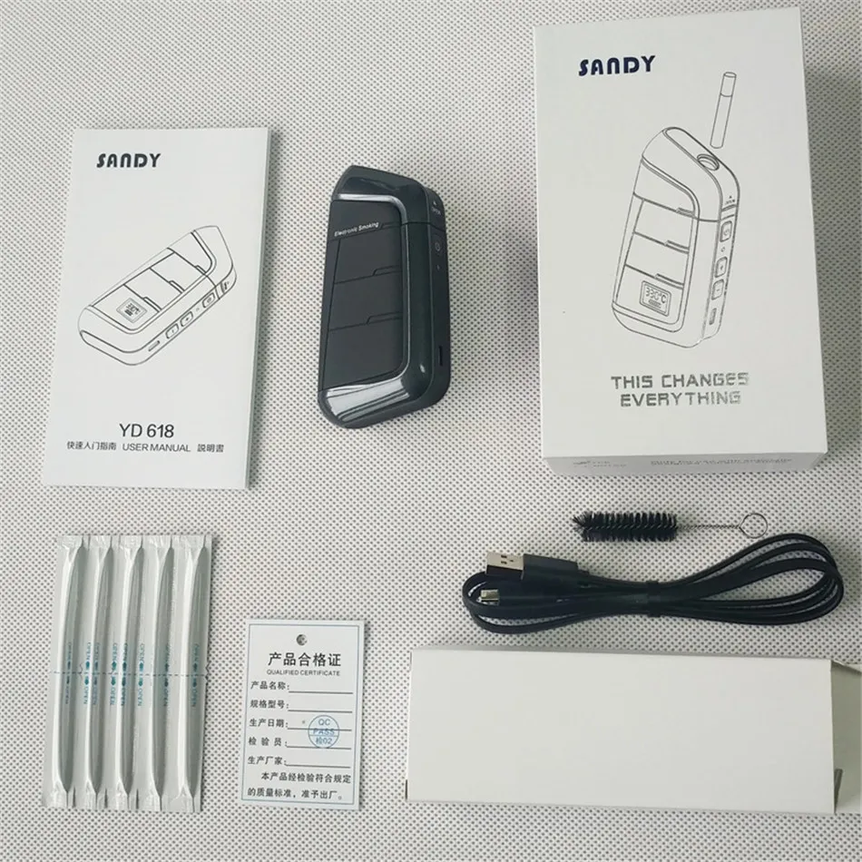 ZZtech Mới Thuốc Lá Điện Tử DY618 Với Màn Hình LED Không Lửa Vape Pen Nhiệt Mà Không Đốt Cháy Đầu Đốt Vape Với 2000Mah Vape bộ