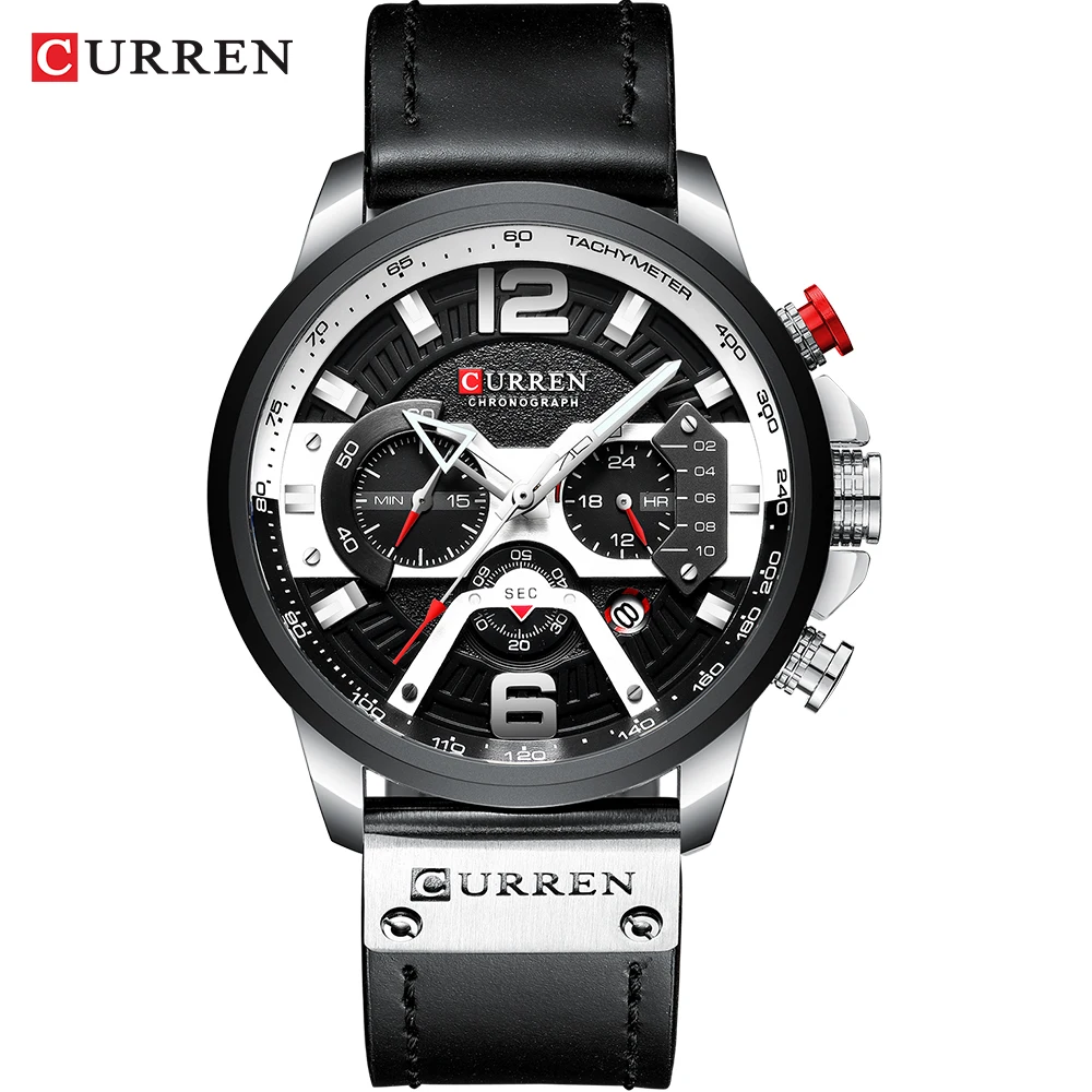 CURREN Men Watches Analog Quartz Wristwatch Waterproof Chronograph Auto Date Sports Watch Relogio Masculino New Fashion