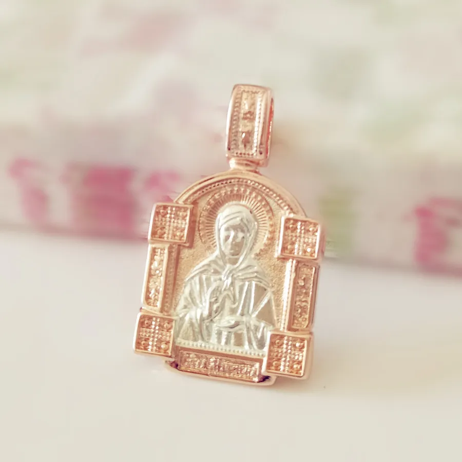 Religious Women Men Icon Pendant New 585 Gold Color Fashion Jewelry Trendy Metal Woman Man Pendants Charms