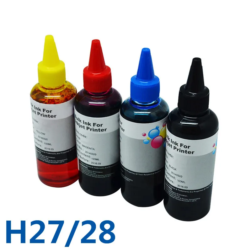 400 مللي ل HP27 28 جيدة جودة الطباعة الحبر و السائبة الحبر ل HP 3300 3320 3322 3323 3325 3420 طابعة كيبك الحبر المياه القائمة