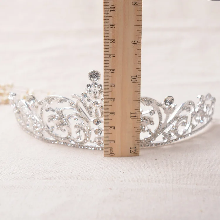 Nowe jasne wesele kryształowa Tiara korony księżniczka królowa korowód Prom Rhinestone welon opaska Tiara ślubne akcesoria do włosów