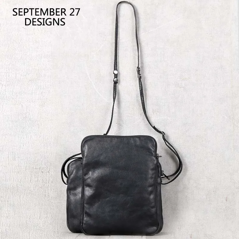 Mini torba, tornister prawdziwa skóra dla mężczyzn luksusowe ręcznie robione męskie torebka na ramię Crossbody torby małymi dłońmi ze skóry bydlęcej torba listonoszka