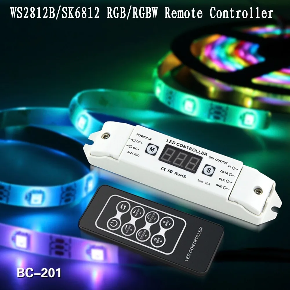 

BC-201 SK6812 RGBW Led Controller RGB WS2812B WS2811 WS2801 LPD6803 LPD8806 LED Pixel Controller With RF Remote DC5V-24V