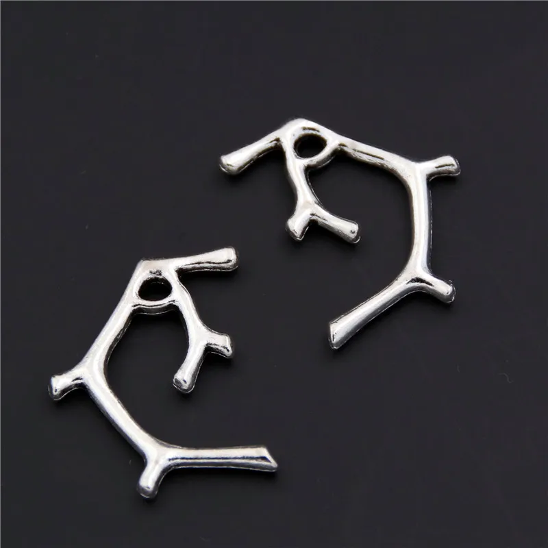 30PCS  Silver Color Branches Shape Pendant DIY Handmade Hanging Crafts Accessory A2431 SALE