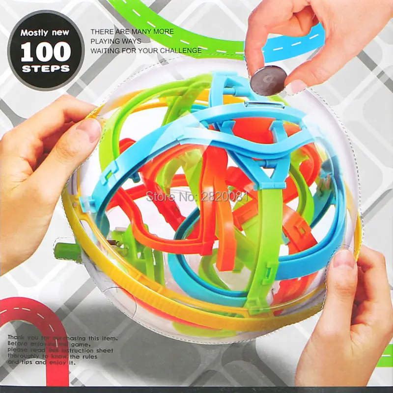 3D coins magical intelligent maze ball 100 steps,Brainteaser compete game large IQ ball toys,Labyrinth balance puzzle ball