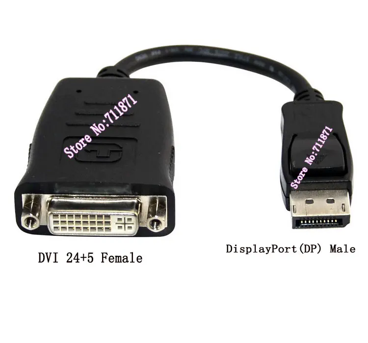 منفذ عرض DP نشط لموصل محول DVI يدعم الدقة شاشة عرض متعددة كابل محول EDID DP DVI 24 + 5