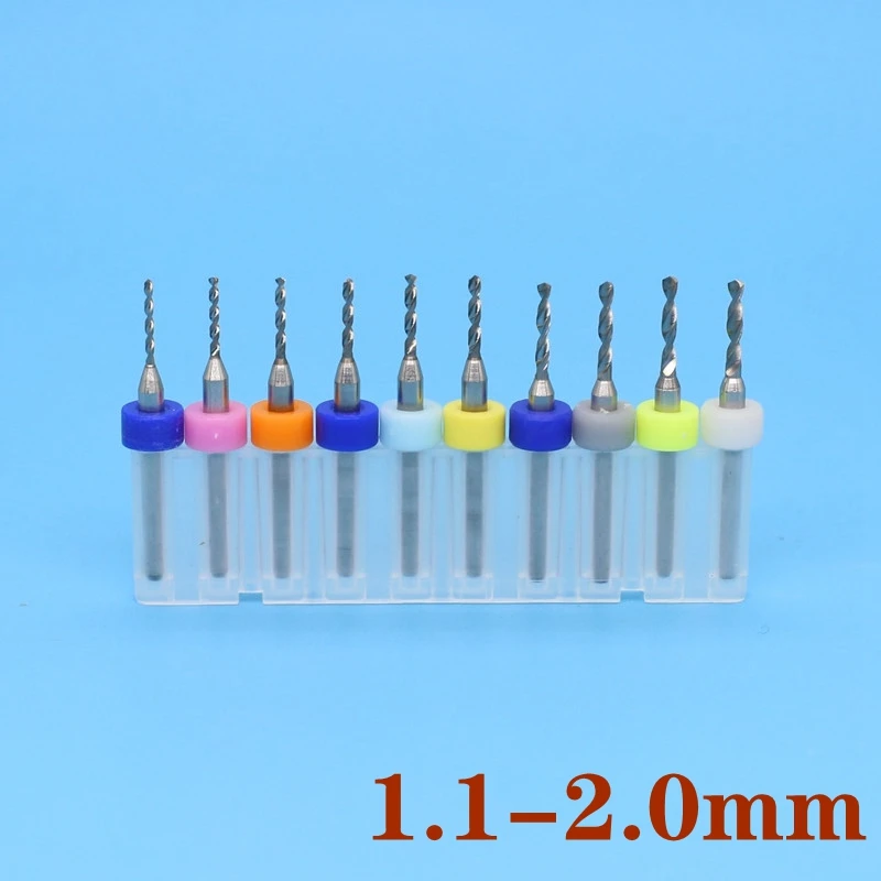 1.1-2.0mm 카바 이드 pcb 드릴 세트 10 pcs 나무 절단 기계 cnc 라우터 금속 드릴 조각 도구