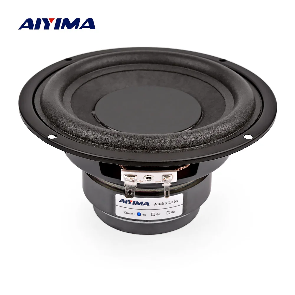 

AIYIMA 1Pc 5.25 Inch Woofer Audio Sound Speakers 100W 4 8 Ohm High Power Fever Loudspeaker Subwoofer Speaker DIY Home Theater