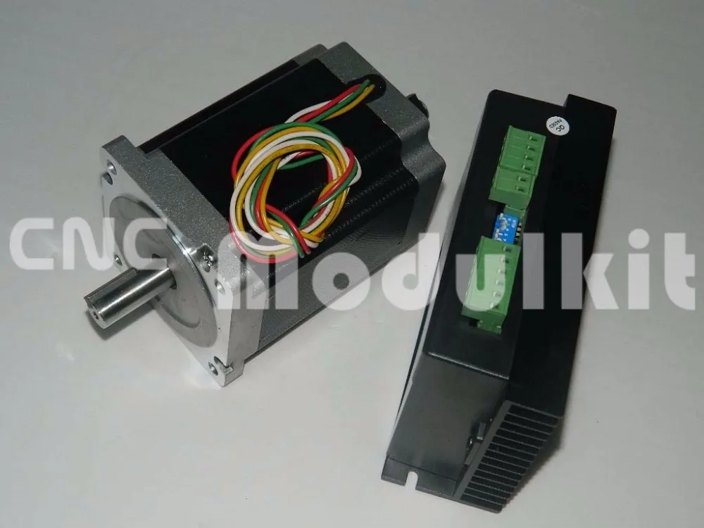 CNC Machinerty Controller Double Shaft  With Key Nema 34 Step Motor Body Length 118mm 8.7Nm 6A 4 Wire Lead  By CNC Modulkit