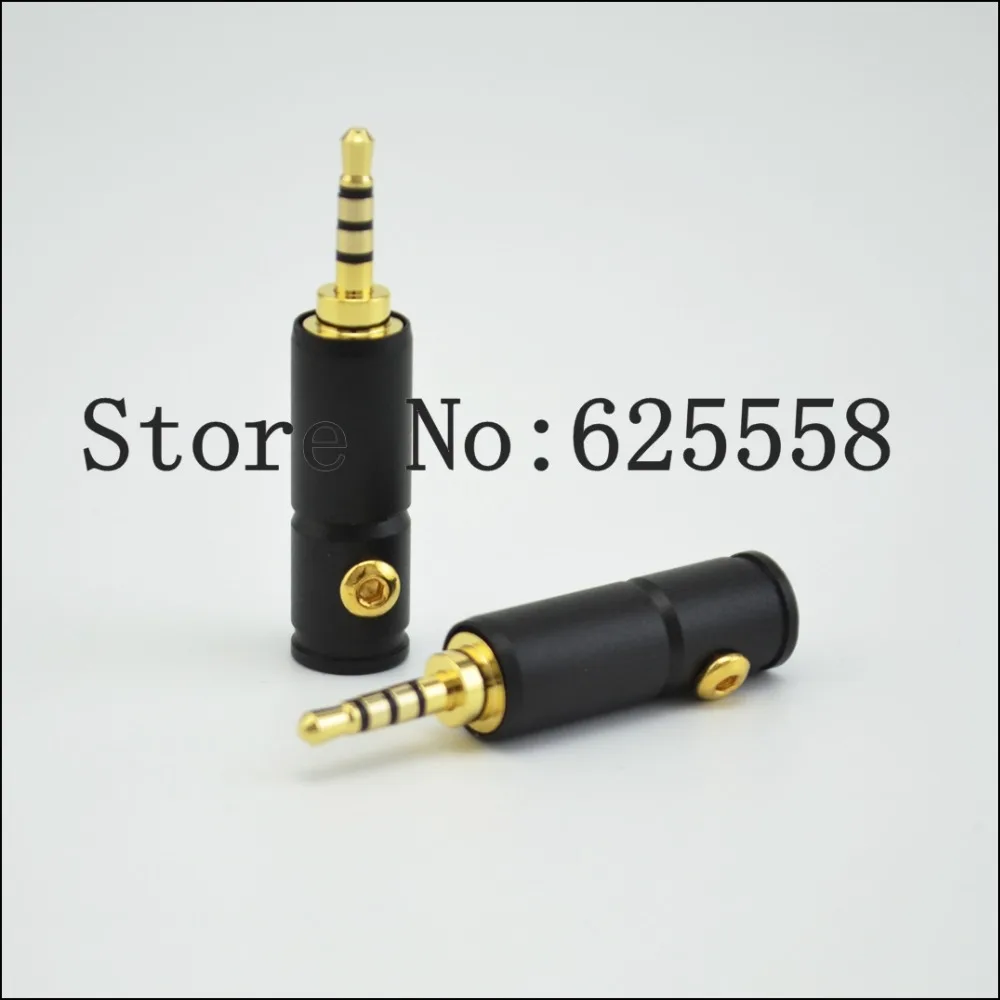 Pcs Frete grátis 2.5mm 4 4 pólos Reparação De fone de ouvido estéreo Macho Jack Ficha De Áudio De Metal De Solda
