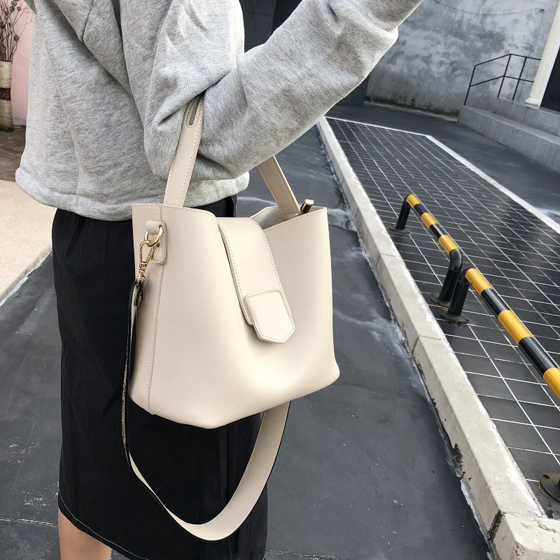 SGARR Fashion Women PU Leather Bucket Handbags High Quality Ladies Shoulder Crossbody Bag Famous Designer Casual Small Tote Bags