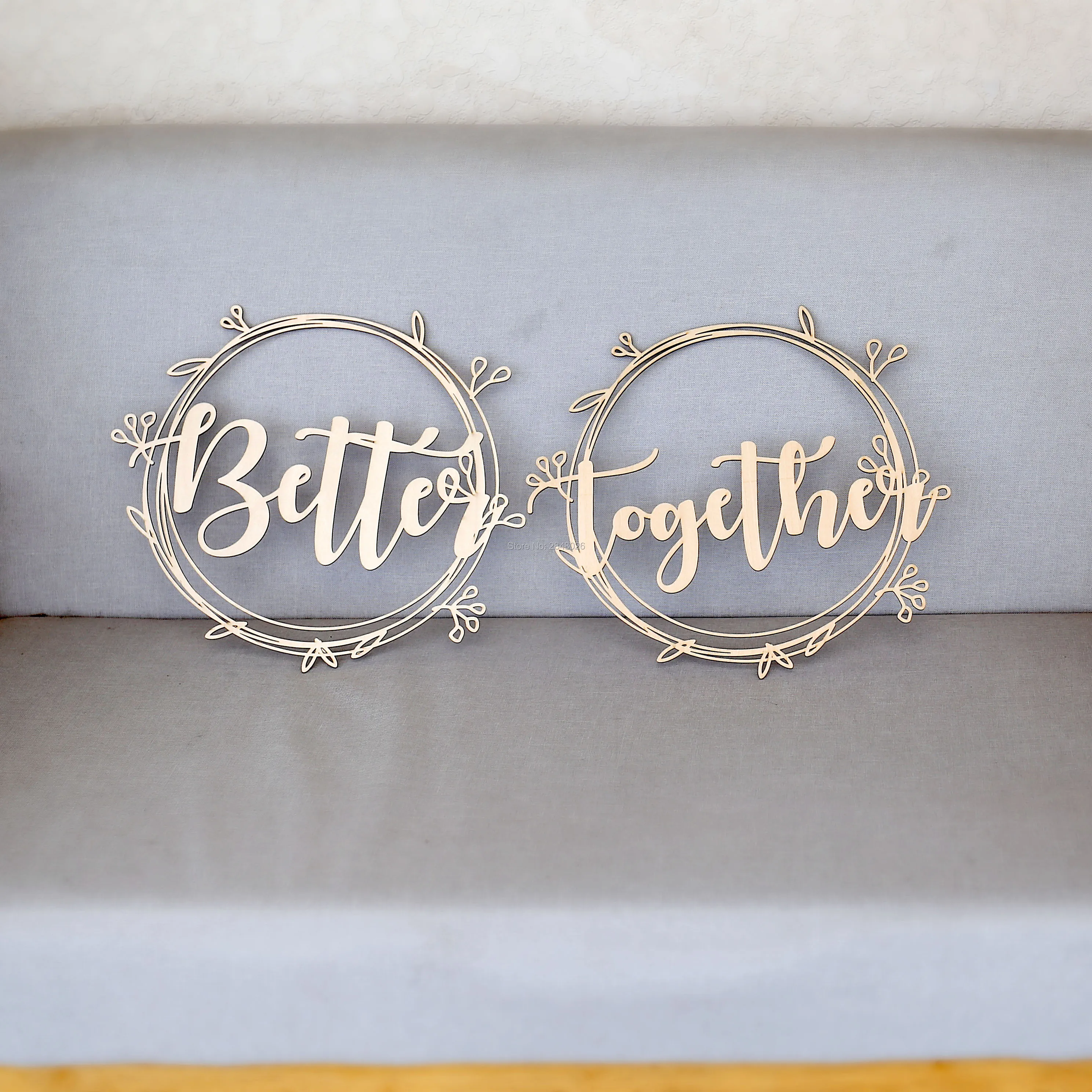 

Деревенские Деревянные надписи «Better Together» венок для стула, Свадебный Элегантный знак на стул, свадебное украшение