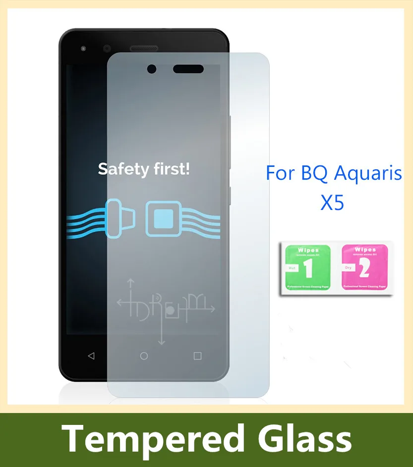 0.3mm 9H 2.5D Clear Explosion Proof Safety Tempered Glass Screen Protector film For BQ Aquaris X5 Guard pelicula de vidro