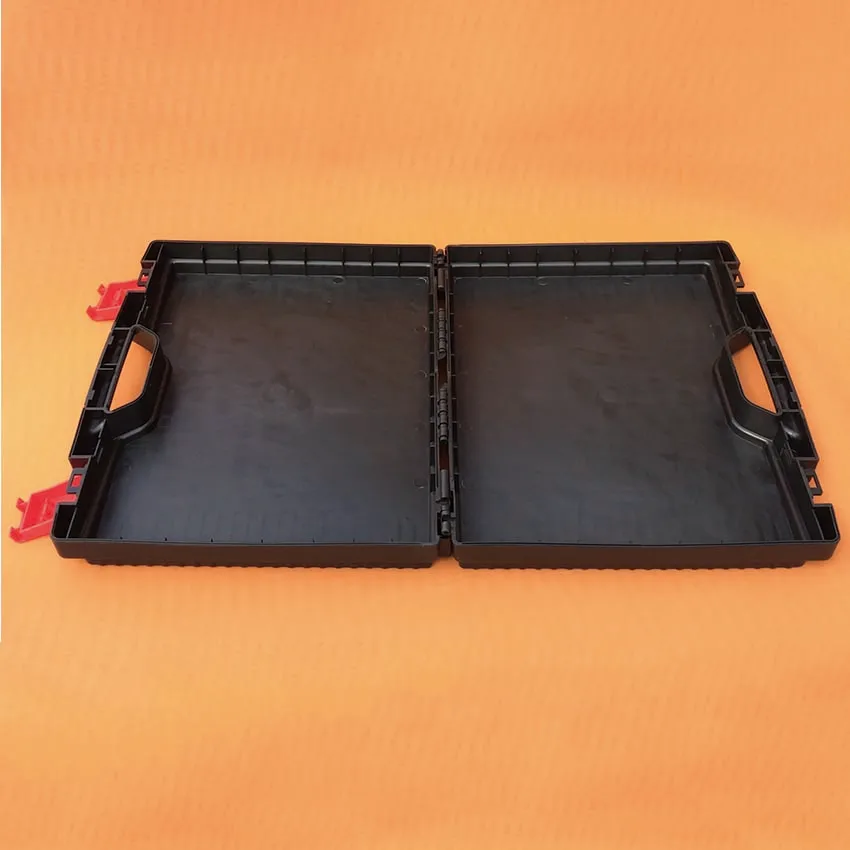 Midden Maat 400*350*100Mm Zwart Plastic Tool Case Met Rode Kleur Vergrendelingen