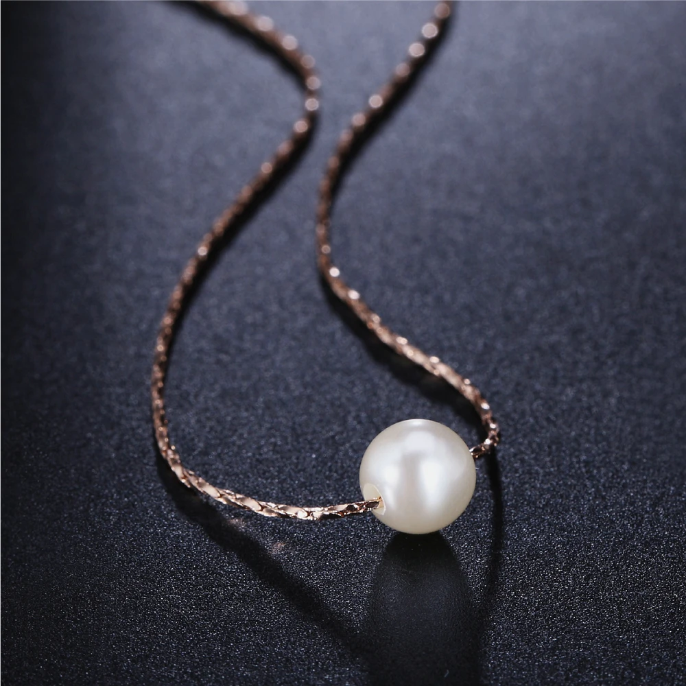 ZHOUYANG Imitation Pearl Chain Pendant Necklace for Women Fashion Jewelry Rose Gold Color 2024