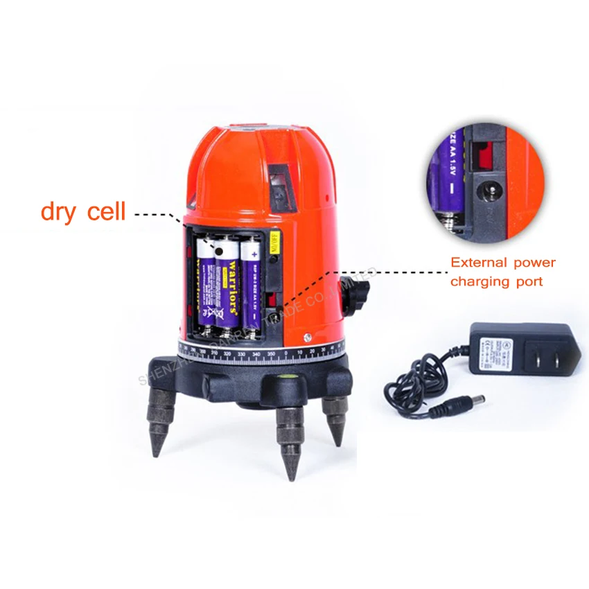 1PC New Vertical Horizontal Line Rotate 360 degrees Cross Laser Level TJ-H 5MW Red 3 lines 1 Point Laser level Leveler