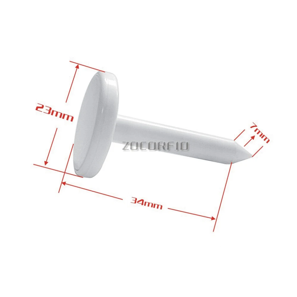 네일 RFID 태그 순찰 포인트, 네일 RFID 순찰 포인트 단추, 23x34x7mm, Tk4100 125kHz, 100 개