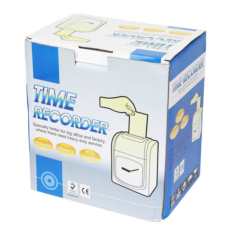 Electronic Time Clock Paper Card English Attendance Machine Punch Machine With built-in Battery Power Outage Available k-7