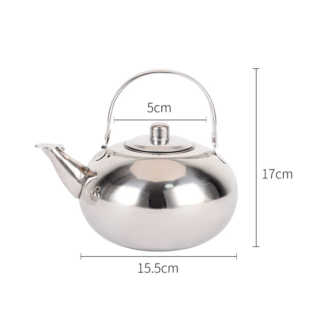 Stainless Steel Hot Water Kettle Pot, Loose Tea Maker Infuser Tea Kettle Pot, Metal Teapot with Removable Tea Strainer, Silver