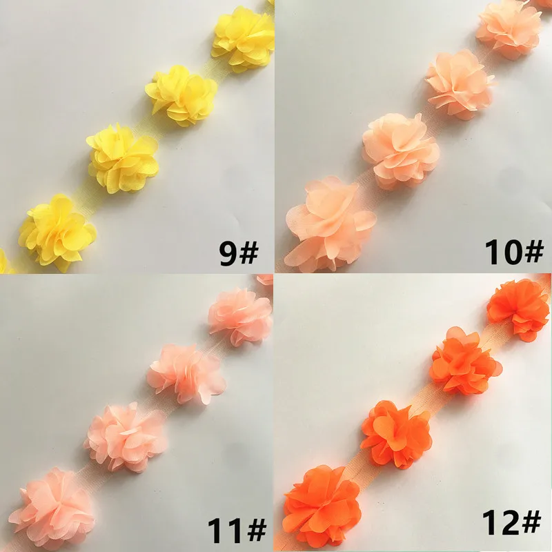 10 Yard 33 Farben 3D Chiffonblumen DIY 5cm Breite Spitzenborte 24 Blumen Spitzenband Dekoration Kleidungszubehör XF08 – Detail 10